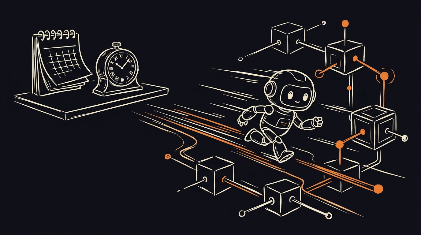 Speeding a batched step keeps the wait; machine-speed design removes the cycle entirely.